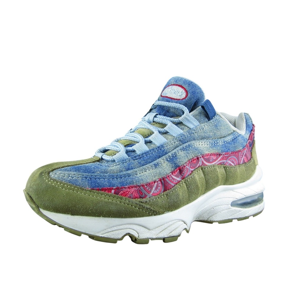 Nike Air Max 95‎ Wild West Boys Sneaker Size 5Y Casual Blue Denim Red Paisley